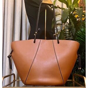 Tory Burch Brown Tote with Black Handles